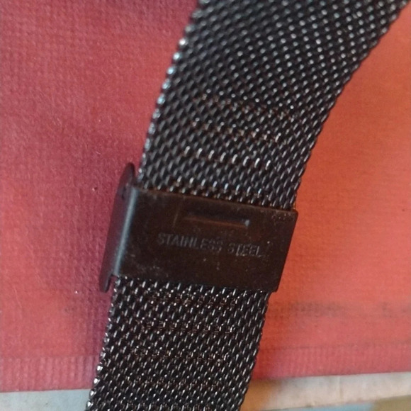 Jenises Black/Blue SS Mesh Band Mens Watch - Picture 3 of 3